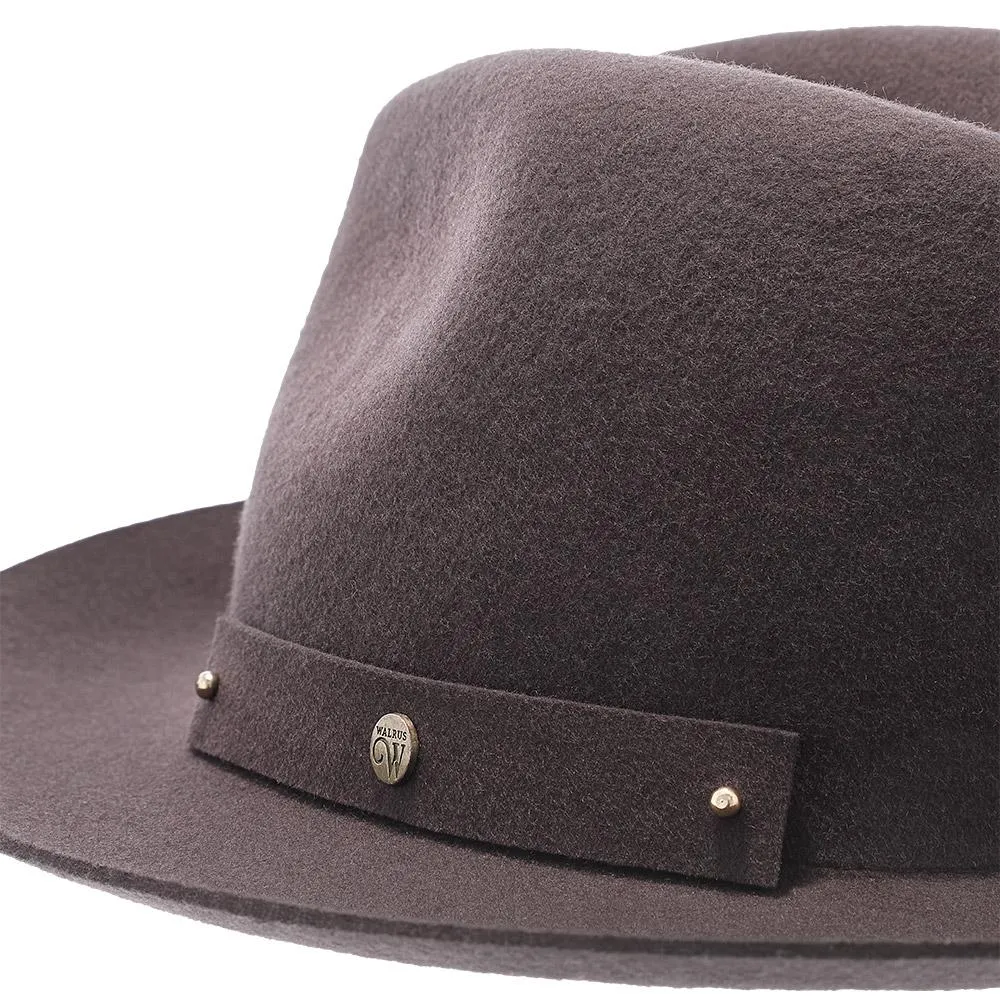 Journey - Walrus Hats Navy Wool Felt Fedora Crushable Hat - H7009