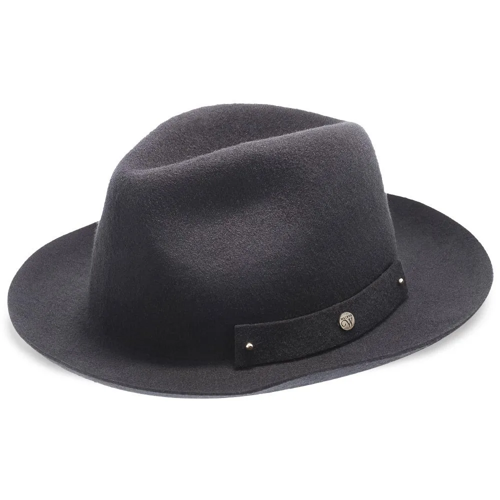 Journey - Walrus Hats Navy Wool Felt Fedora Crushable Hat - H7009