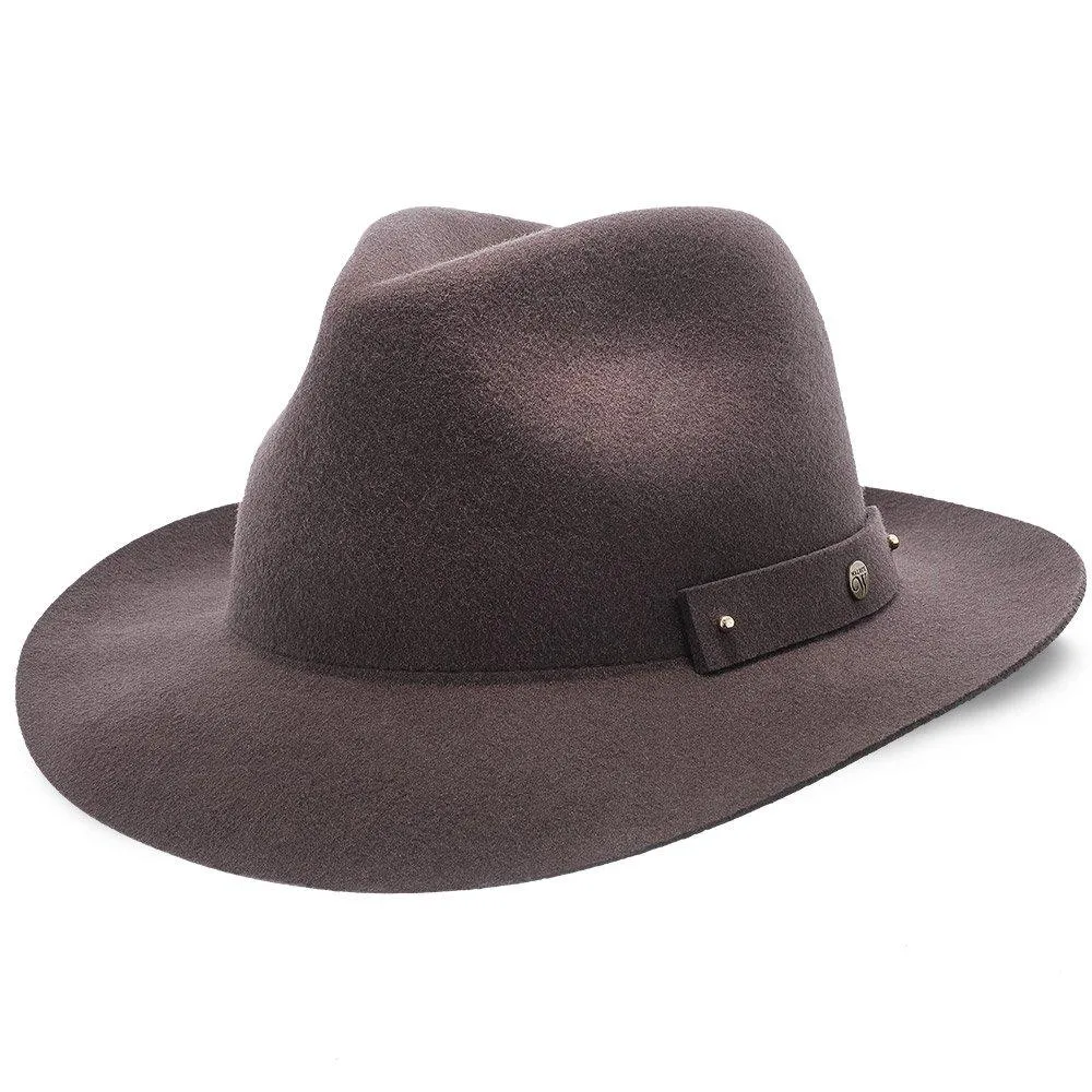 Journey - Walrus Hats Navy Wool Felt Fedora Crushable Hat - H7009