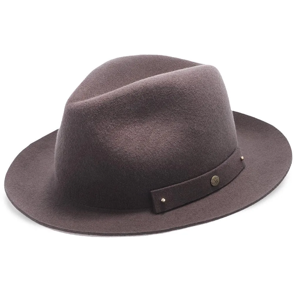 Journey - Walrus Hats Navy Wool Felt Fedora Crushable Hat - H7009