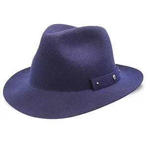 Journey - Walrus Hats Navy Wool Felt Fedora Crushable Hat - H7009