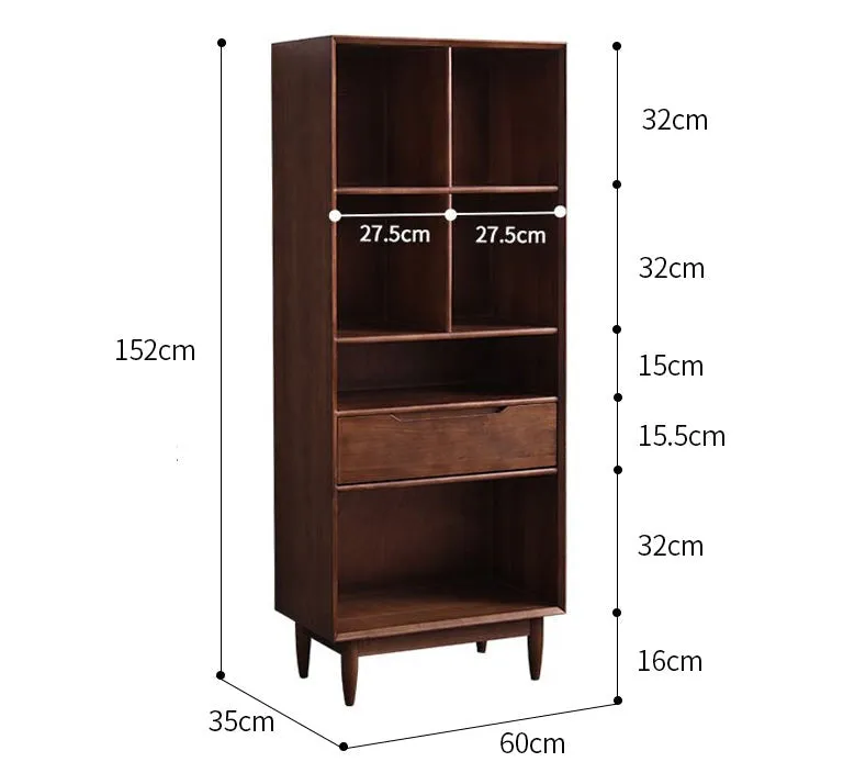 KAILANI TOKYO HILTON Japanese Scandinavian Bookcase Display Cabinet Solid Wood ( 4 Colour 3 Size )