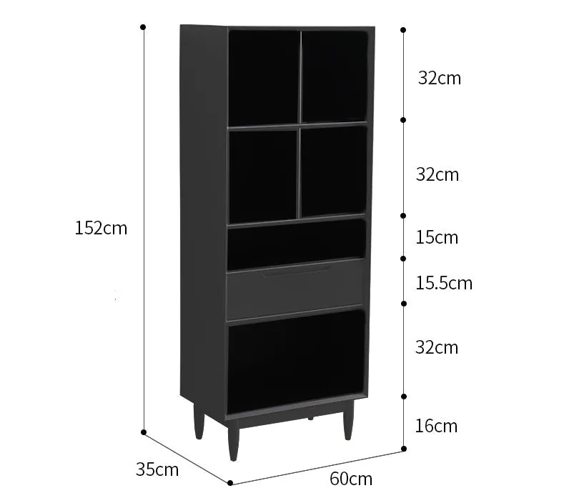 KAILANI TOKYO HILTON Japanese Scandinavian Bookcase Display Cabinet Solid Wood ( 4 Colour 3 Size )