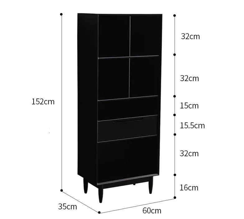 KAILANI TOKYO HILTON Japanese Scandinavian Bookcase Display Cabinet Solid Wood ( 4 Colour 3 Size )