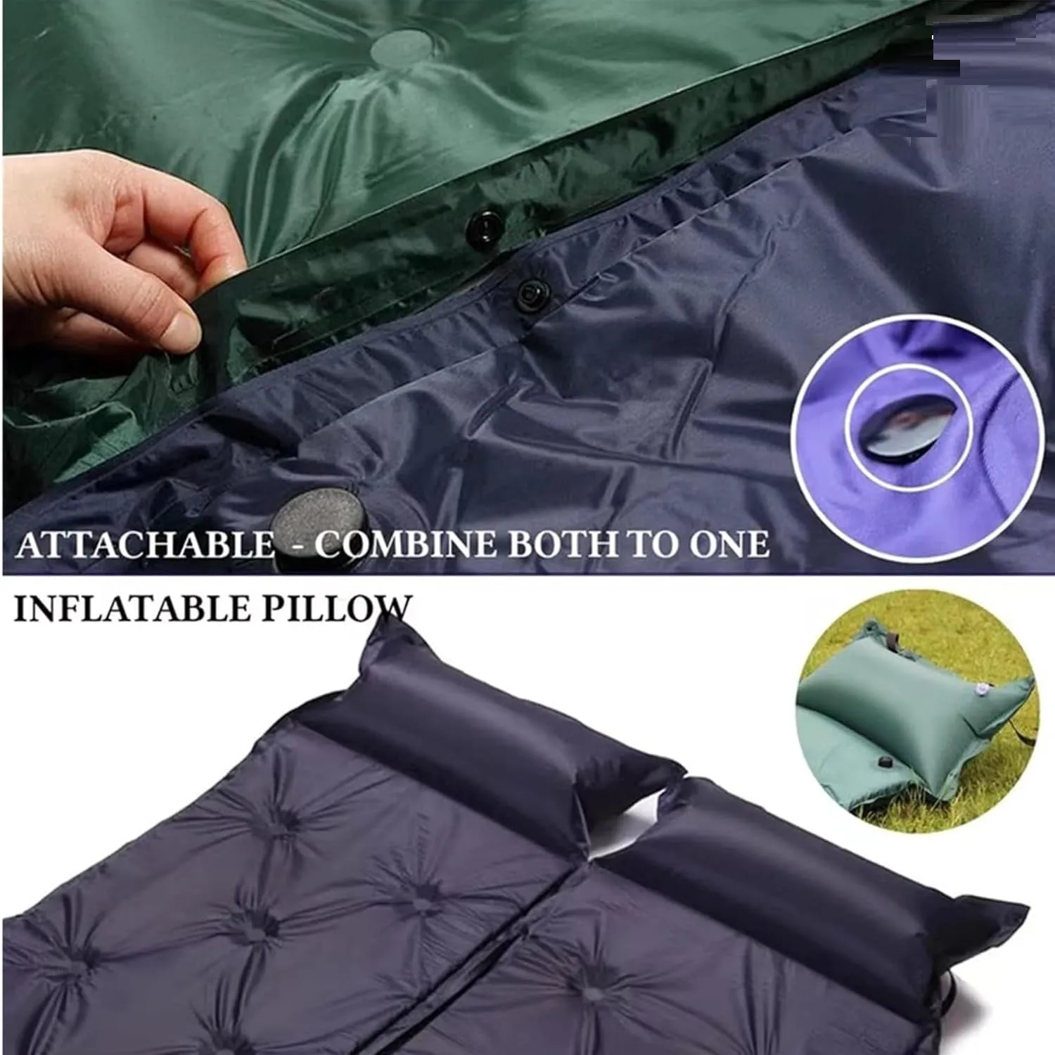 KriShyam ® Lightweight Portable Inflatable Camping Air Mattress Foam Self Inflating Sleeping Pad for Tent Camping (Cushion Air Mattress Foam)