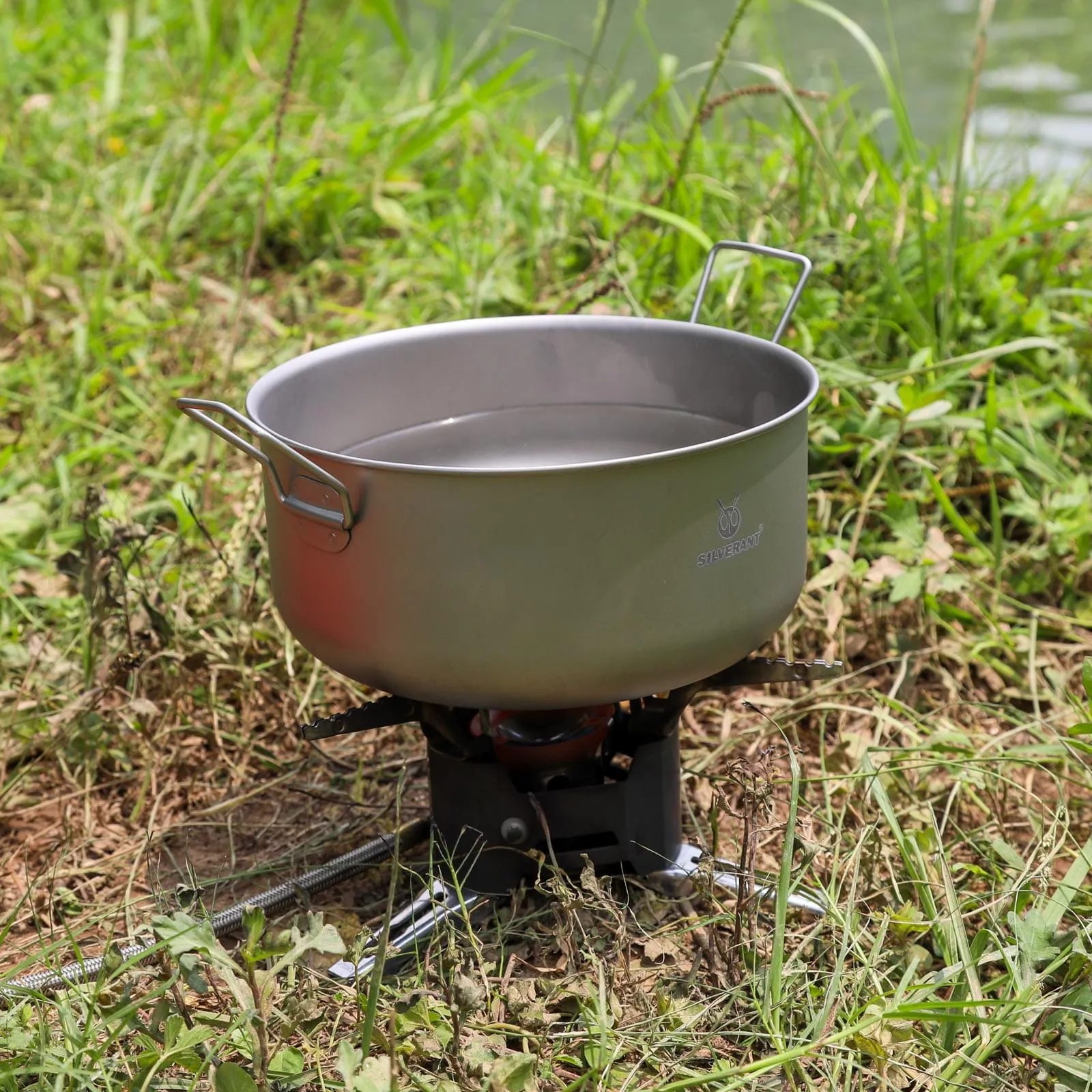 Large 2-Piece Titanium Pot & Pan Camping Cookware Set