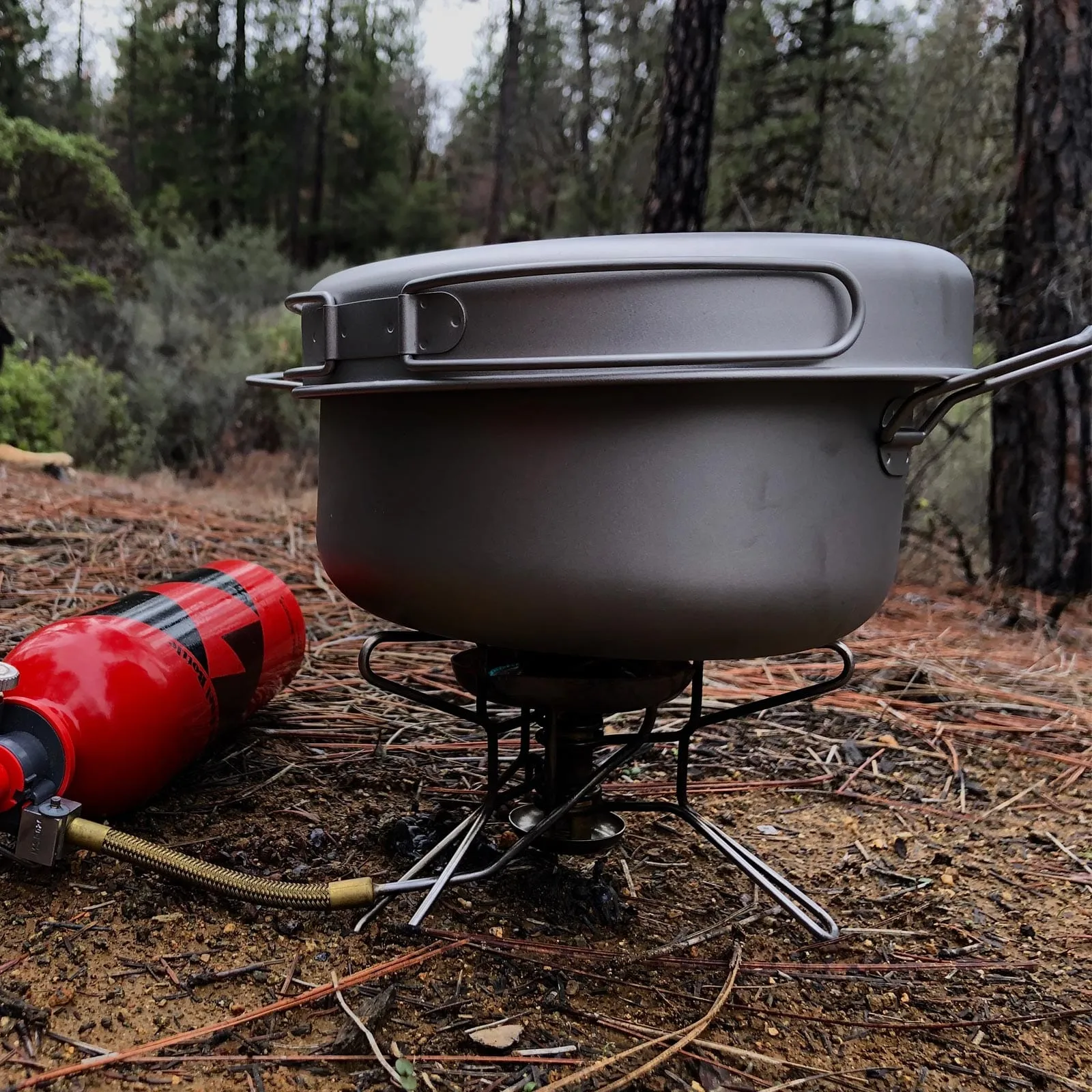 Large 2-Piece Titanium Pot & Pan Camping Cookware Set