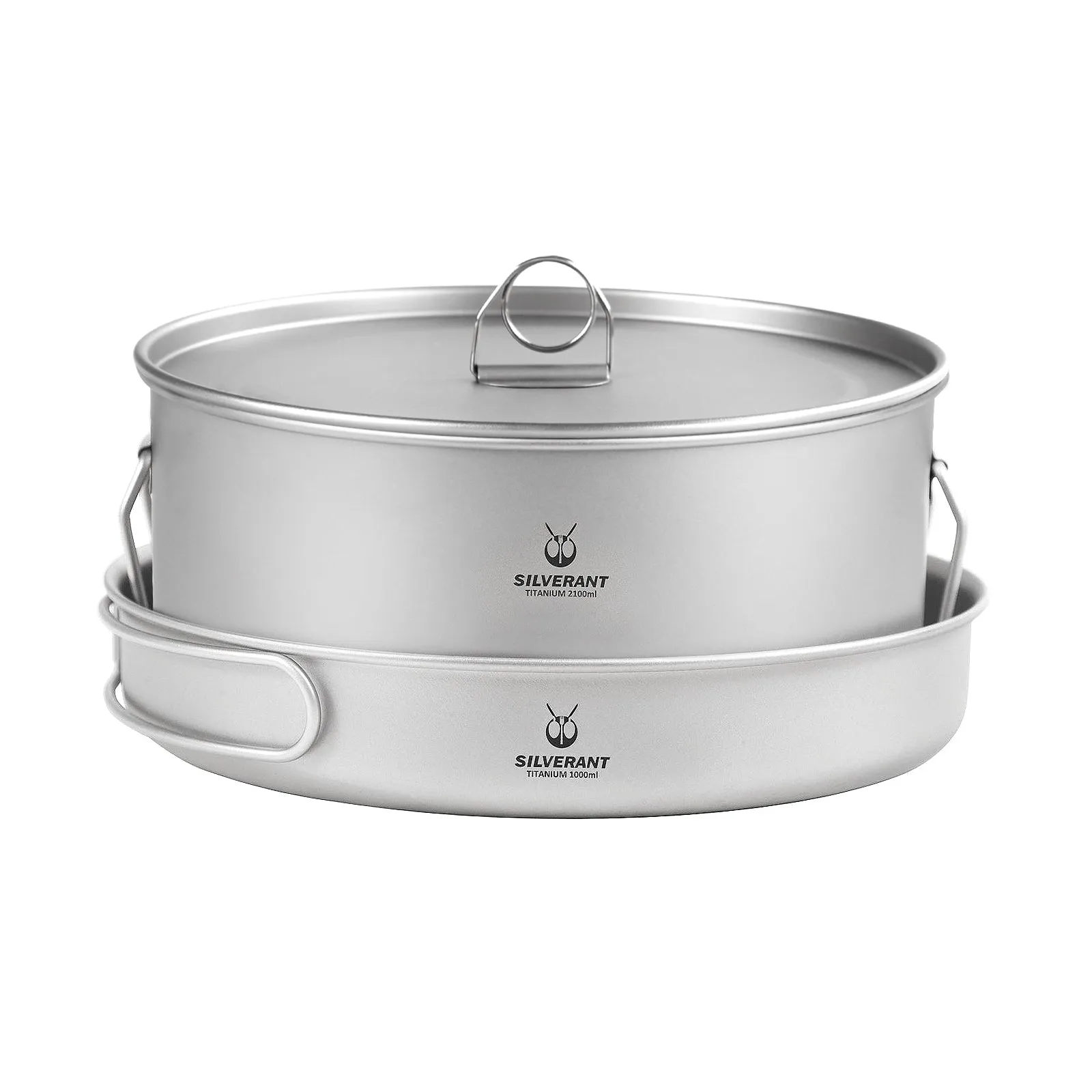 Large 2-Piece Titanium Pot & Pan Camping Cookware Set