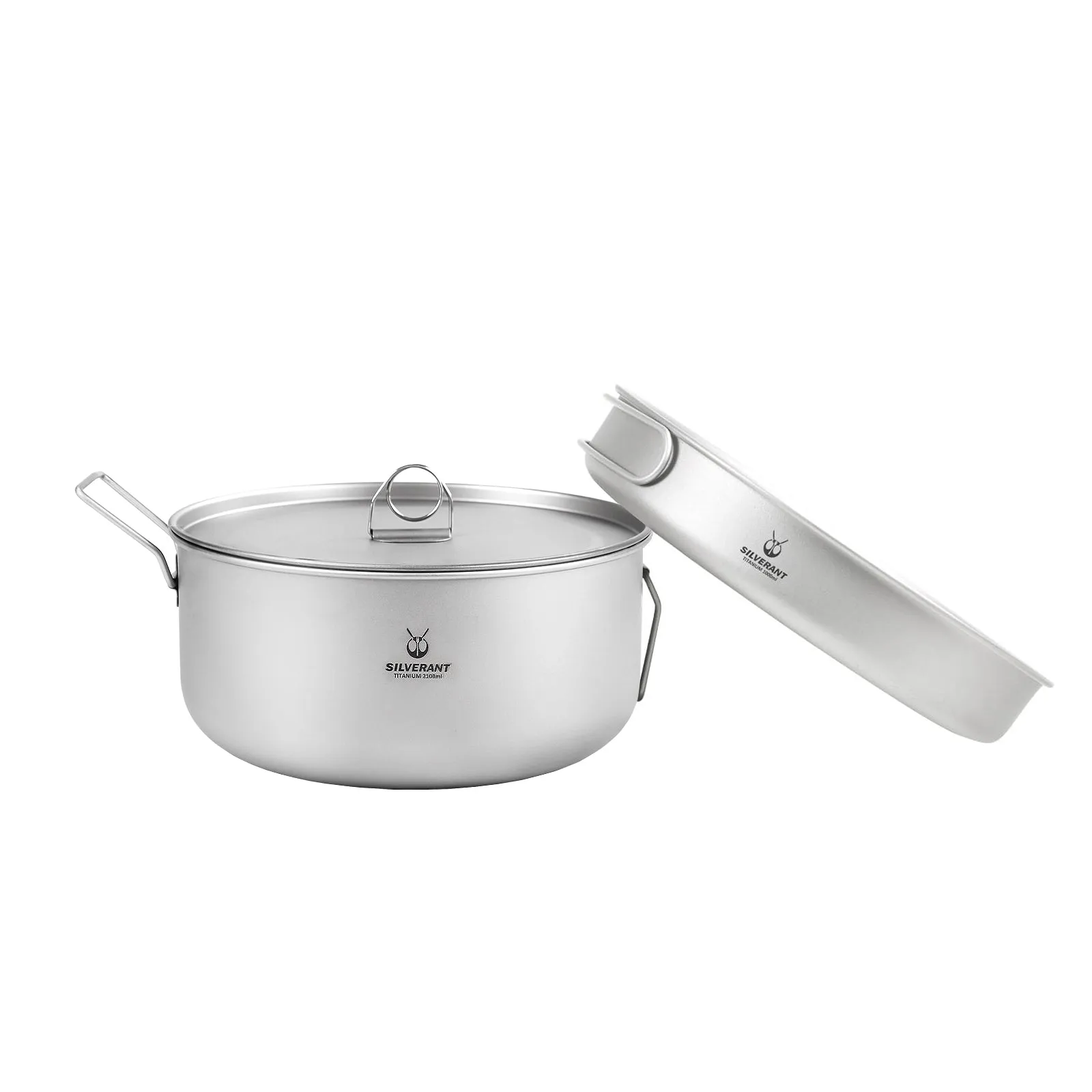 Large 2-Piece Titanium Pot & Pan Camping Cookware Set