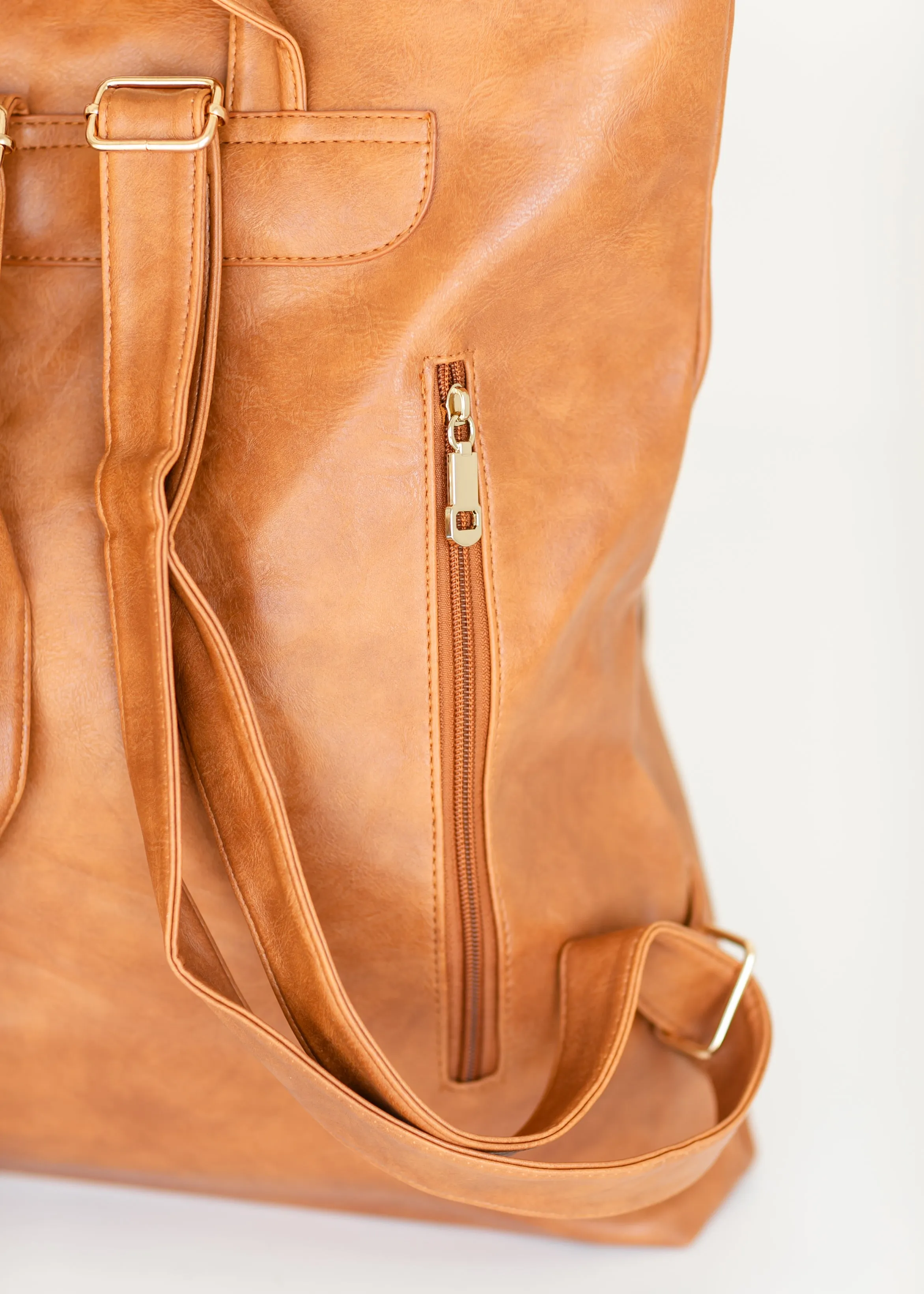 Large Vegan Leather Backpack