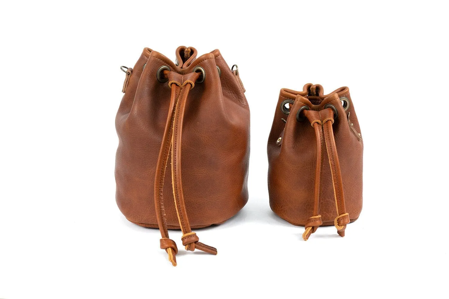 LEATHER BUCKET BAG - SMALL - FOREST GREEN