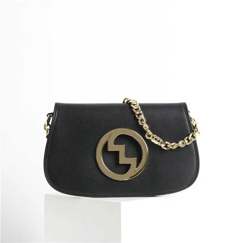 Leather Saddle Chain Shoulder Bag