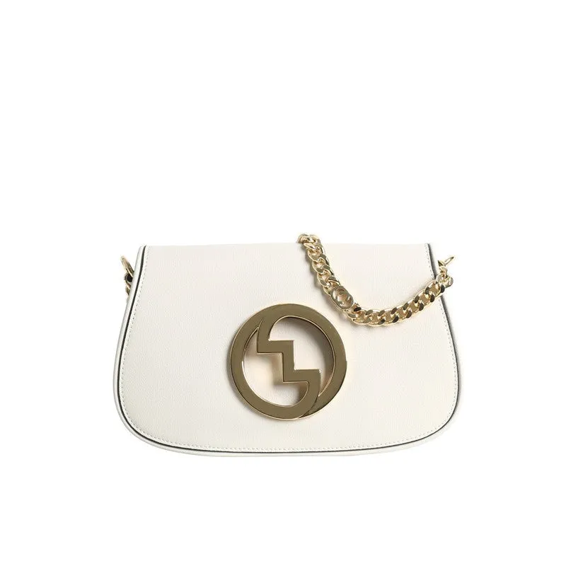 Leather Saddle Chain Shoulder Bag