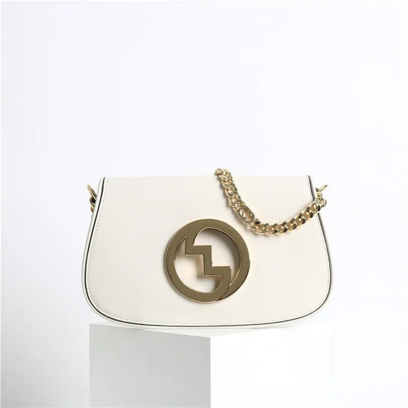 Leather Saddle Chain Shoulder Bag