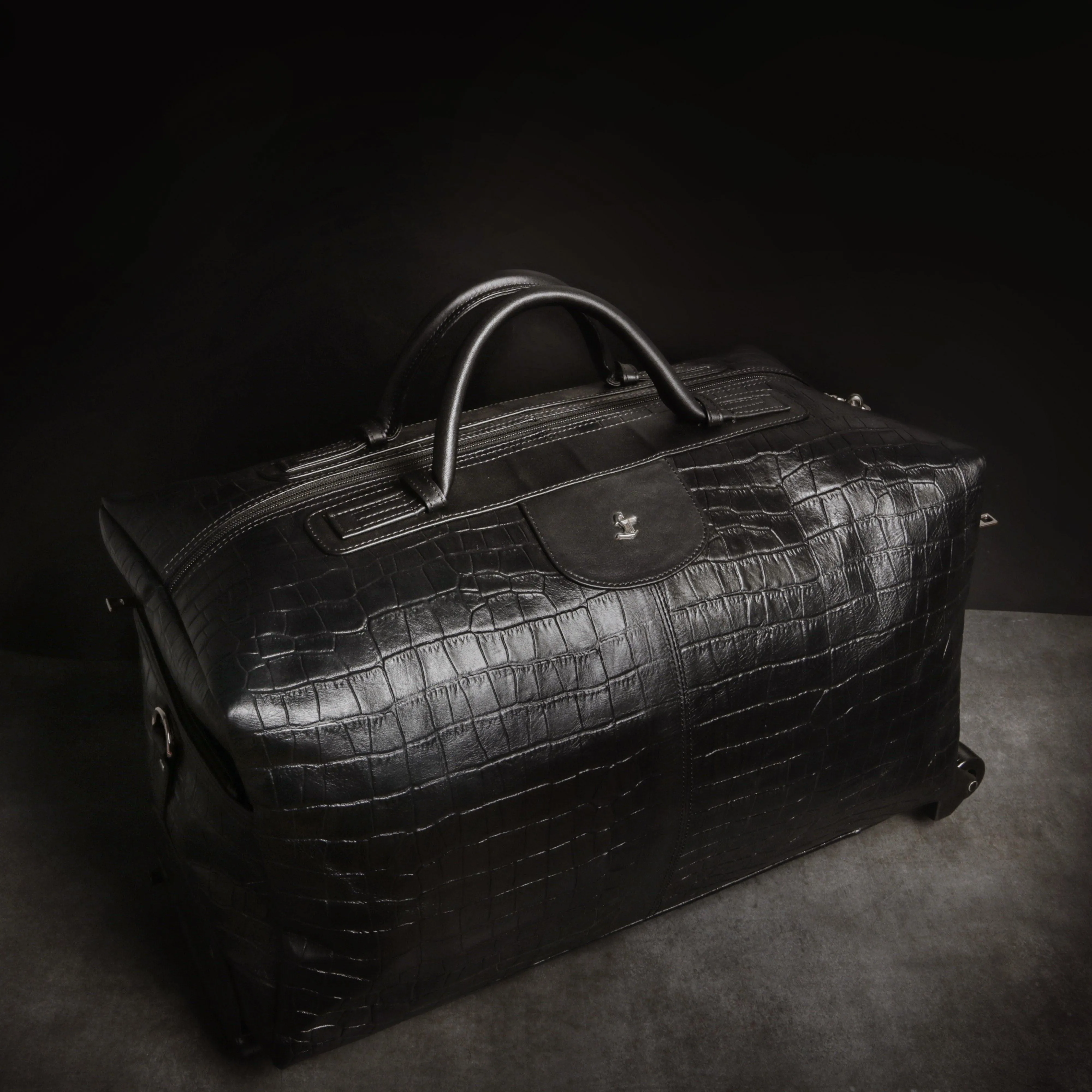 Leather Steelium Trolley/Travel Bag