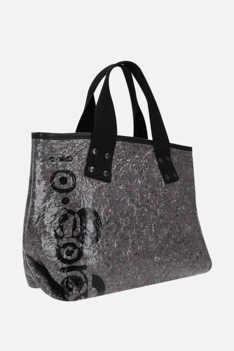 logo print protective felt tote bag