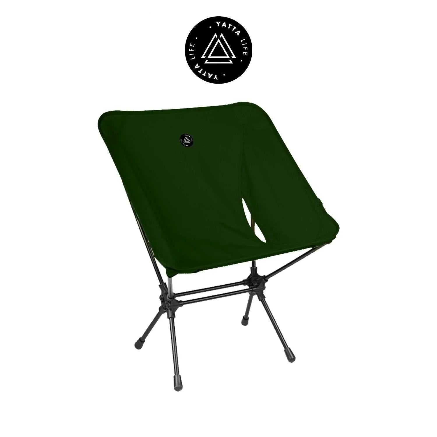 Low Back Ultralight Folding Camping Chairs With Storage Pouch - Army Green