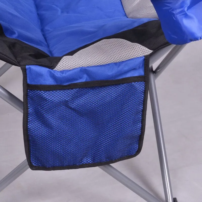 Luxury Padded Camping Chair with Drink Pocket - Blue