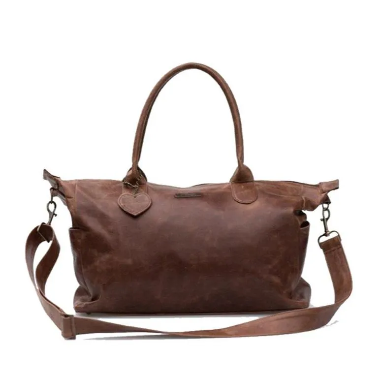 Mally Classic Leather Baby Bag | Brown