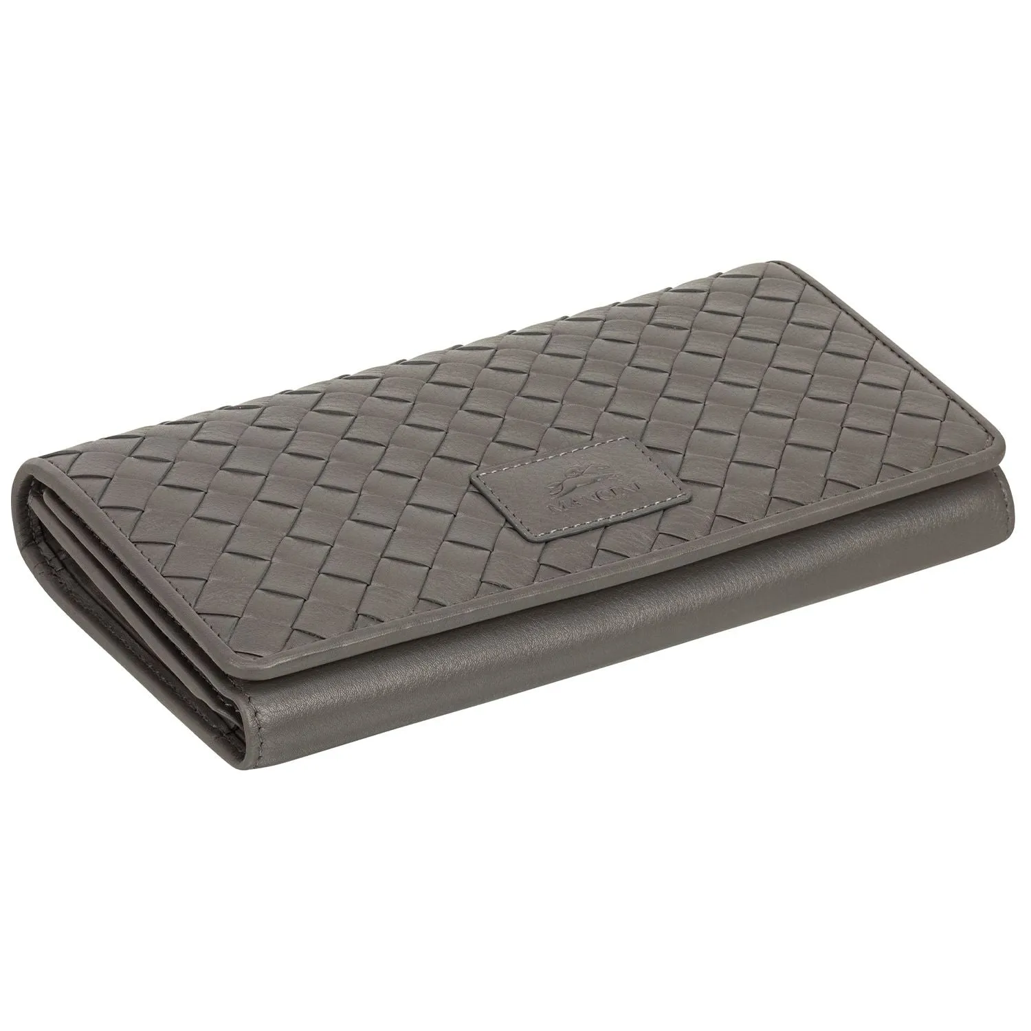 Mancini BASKET WEAVE RFID Secure Trifold Wallet