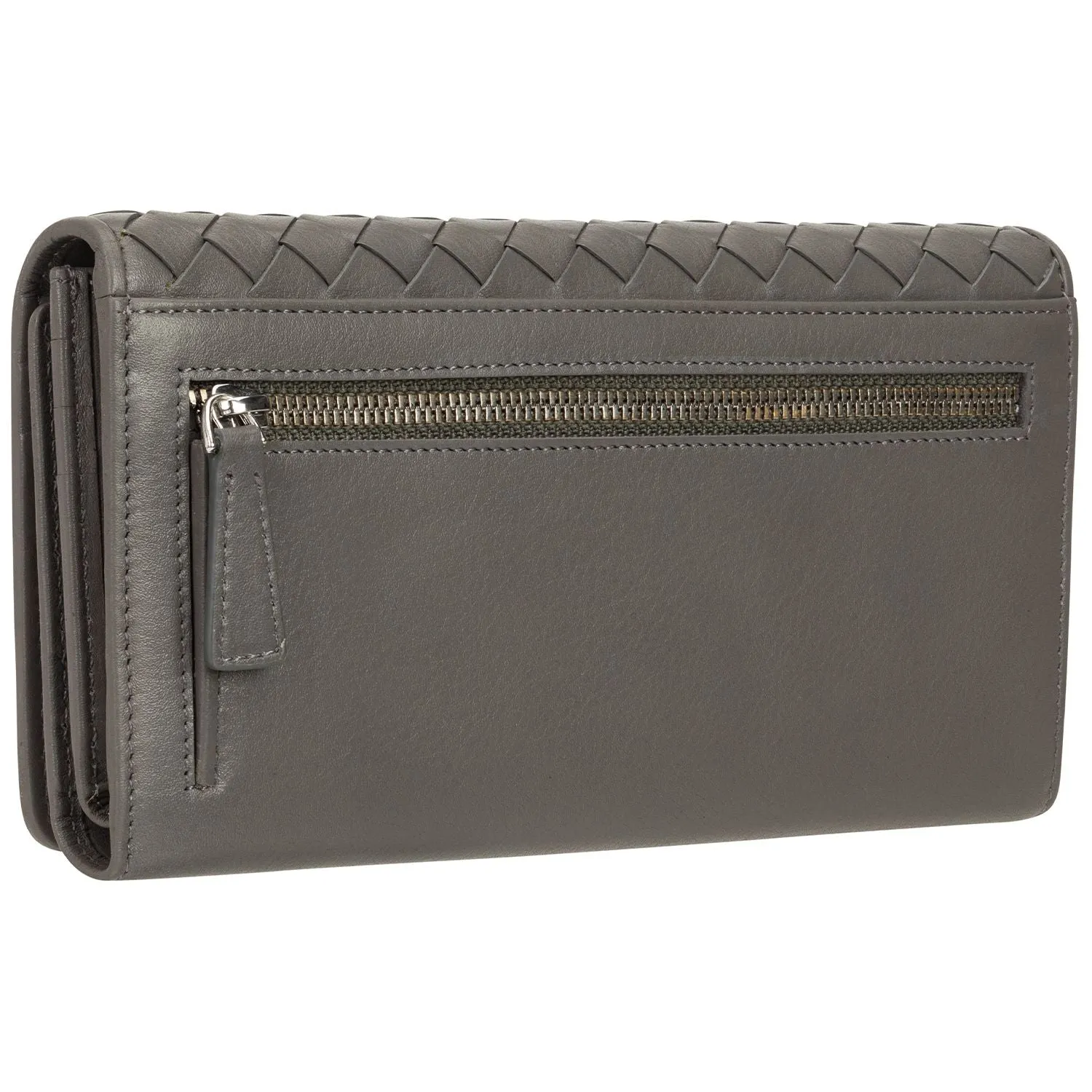 Mancini BASKET WEAVE RFID Secure Trifold Wallet