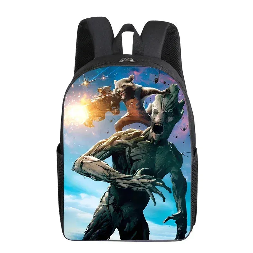 Marvel Groot Cartoon Backpack - Cute Superhero School Bag for Kids and Adults, Ideal Gift for Students and Office Use