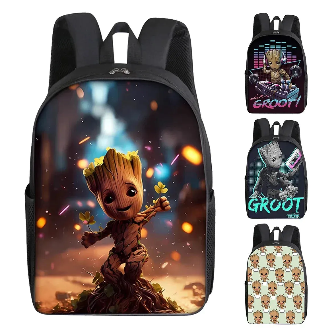 Marvel Groot Cartoon Backpack - Cute Superhero School Bag for Kids and Adults, Ideal Gift for Students and Office Use