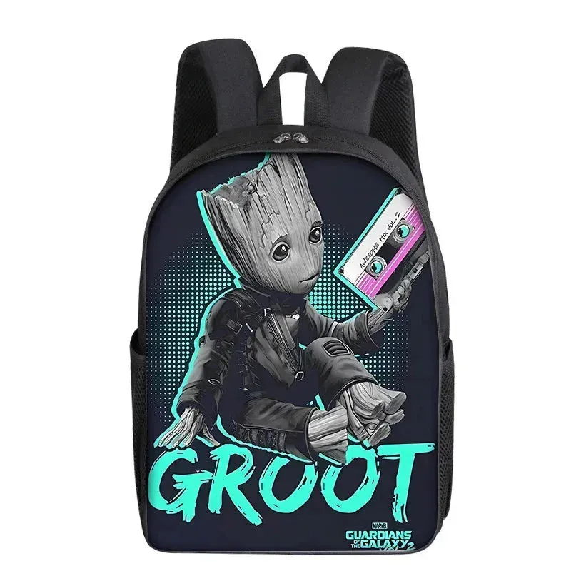 Marvel Groot Cartoon Backpack - Cute Superhero School Bag for Kids and Adults, Ideal Gift for Students and Office Use