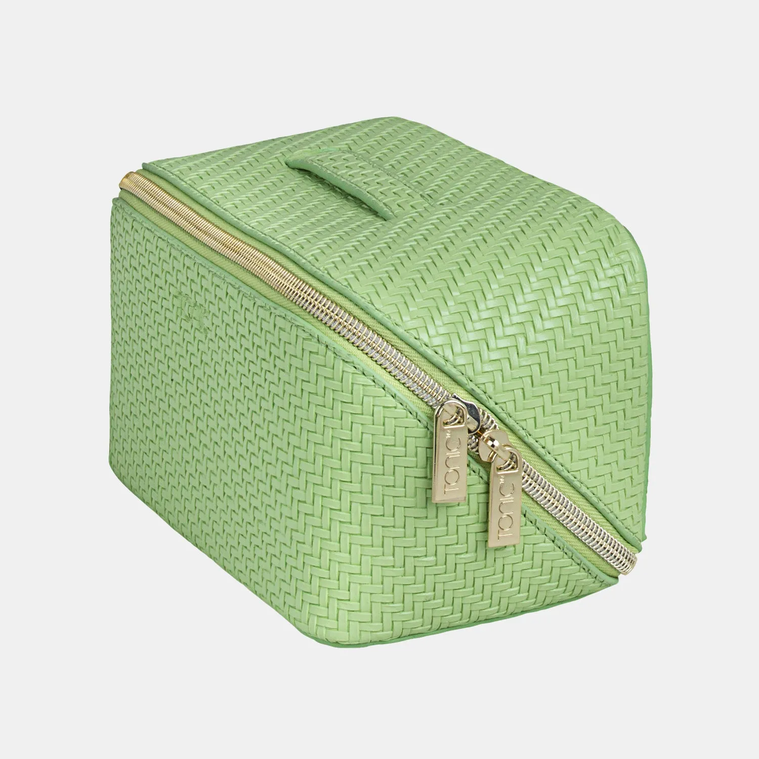 Medium Beauty Bag - Herringbone Pistachio