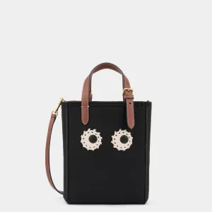 Mini N/S Eyes Felt Cross-body Tote