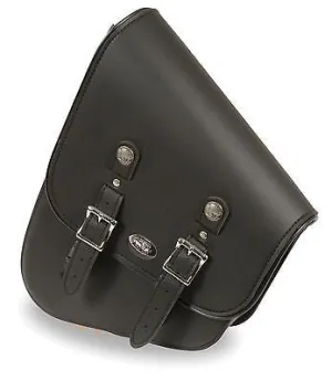 MOTORCYCLE MEDIUM SWING ARM SADDLEBAG TWO STRAP WITH BUFFALO NICKEL LEFT SIDE