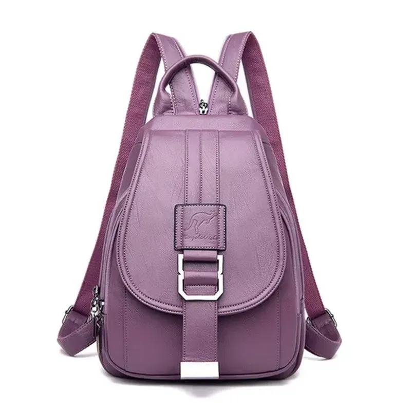 New Arrived Women Anti Theft Backpack Quality Leather School Shoulder Multifunction Backpack