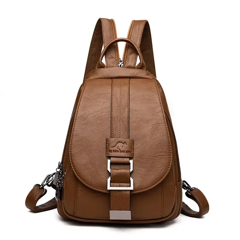 New Arrived Women Anti Theft Backpack Quality Leather School Shoulder Multifunction Backpack