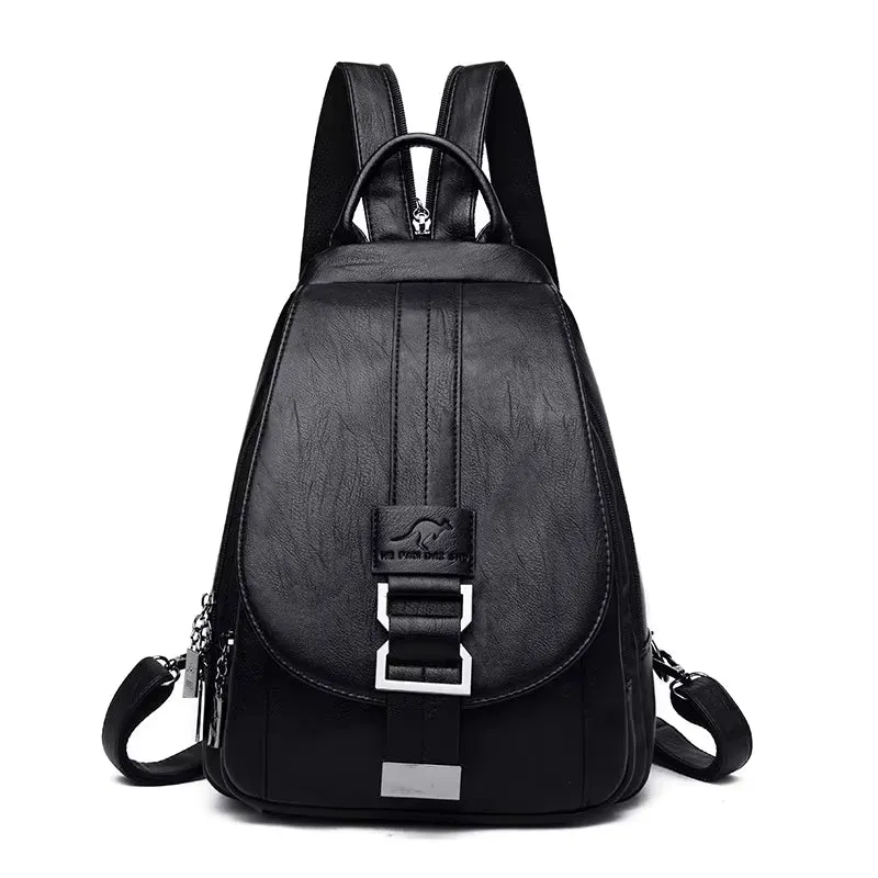 New Arrived Women Anti Theft Backpack Quality Leather School Shoulder Multifunction Backpack