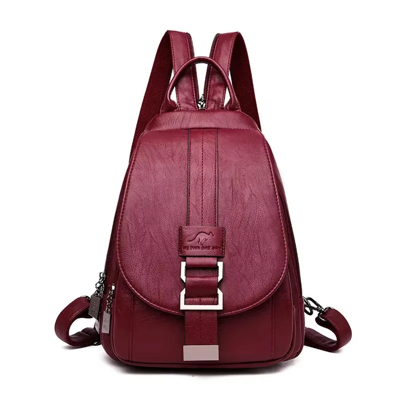 New Arrived Women Anti Theft Backpack Quality Leather School Shoulder Multifunction Backpack