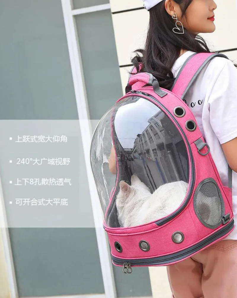 New transparent pet space backpack for cats and dogs