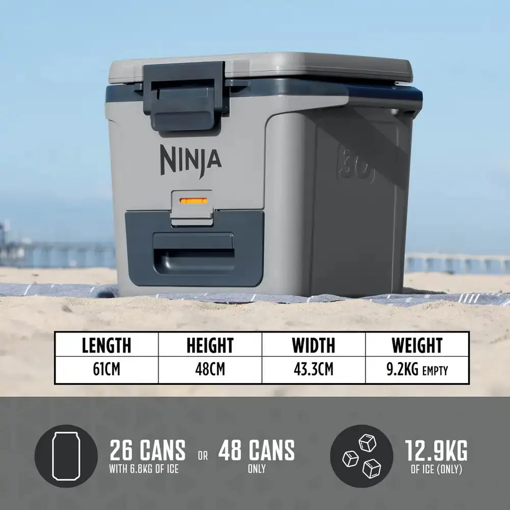 Ninja FB131UKGY FrostVault 30QT/28L Hard Drinks Cooler Box with Dry Zone, Slate Grey