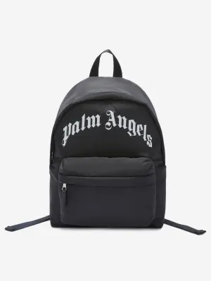 Palm Angels Kids Curved Logo Backpack in Black (38cm)