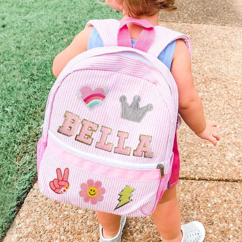 Personalised Kids Back to School Patch Backpack