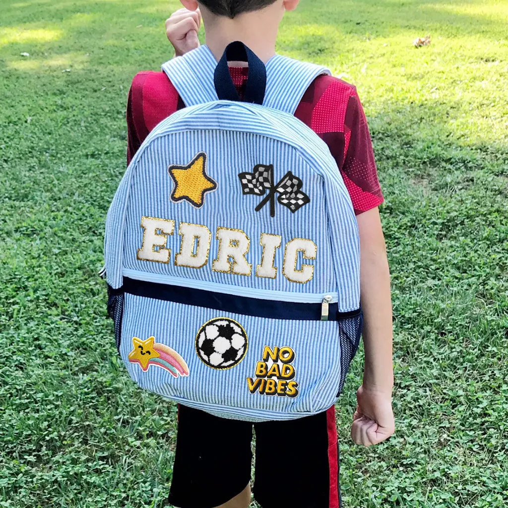 Personalised Kids Back to School Patch Backpack