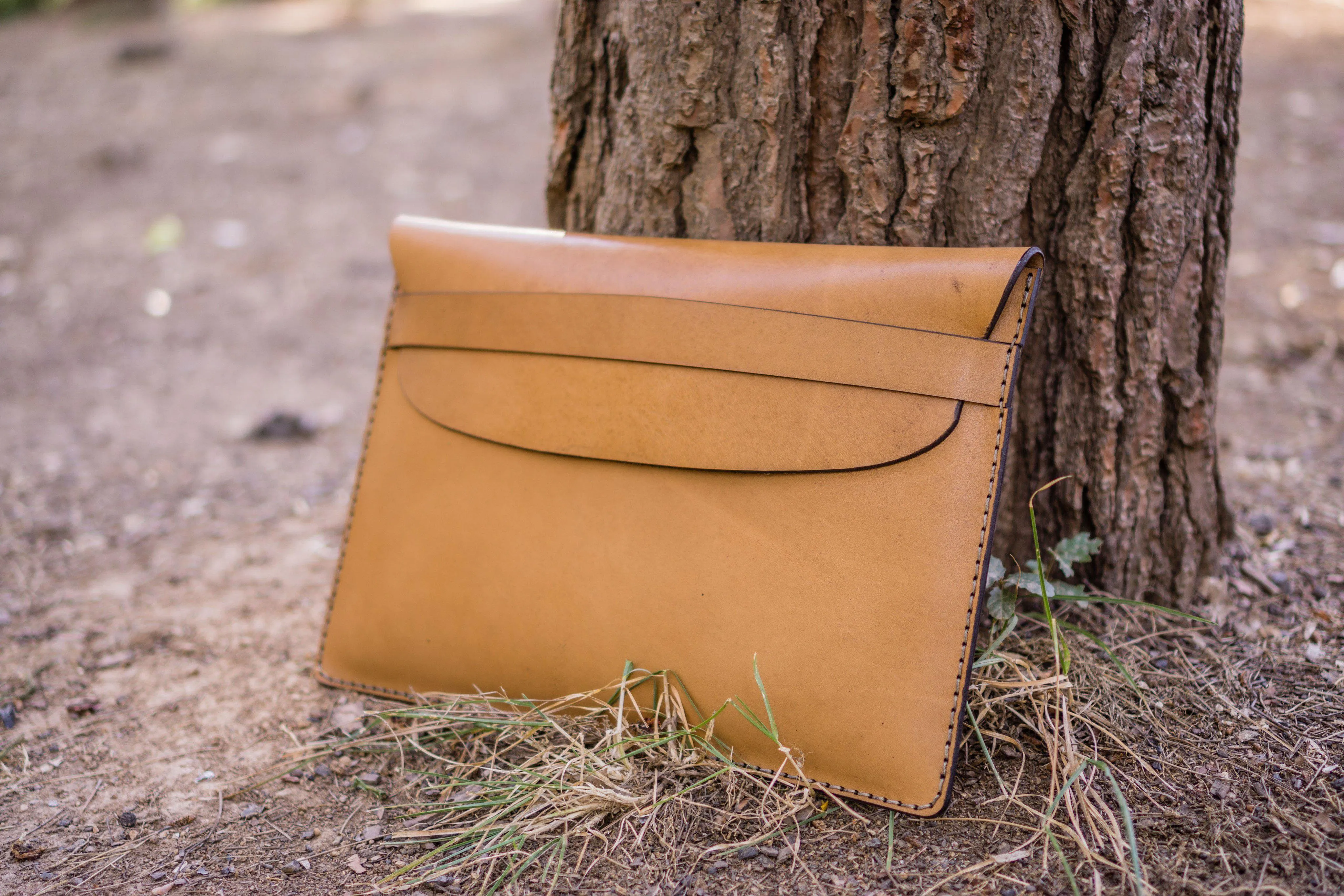 Personalized Leather MacBook Sleeves - Natural