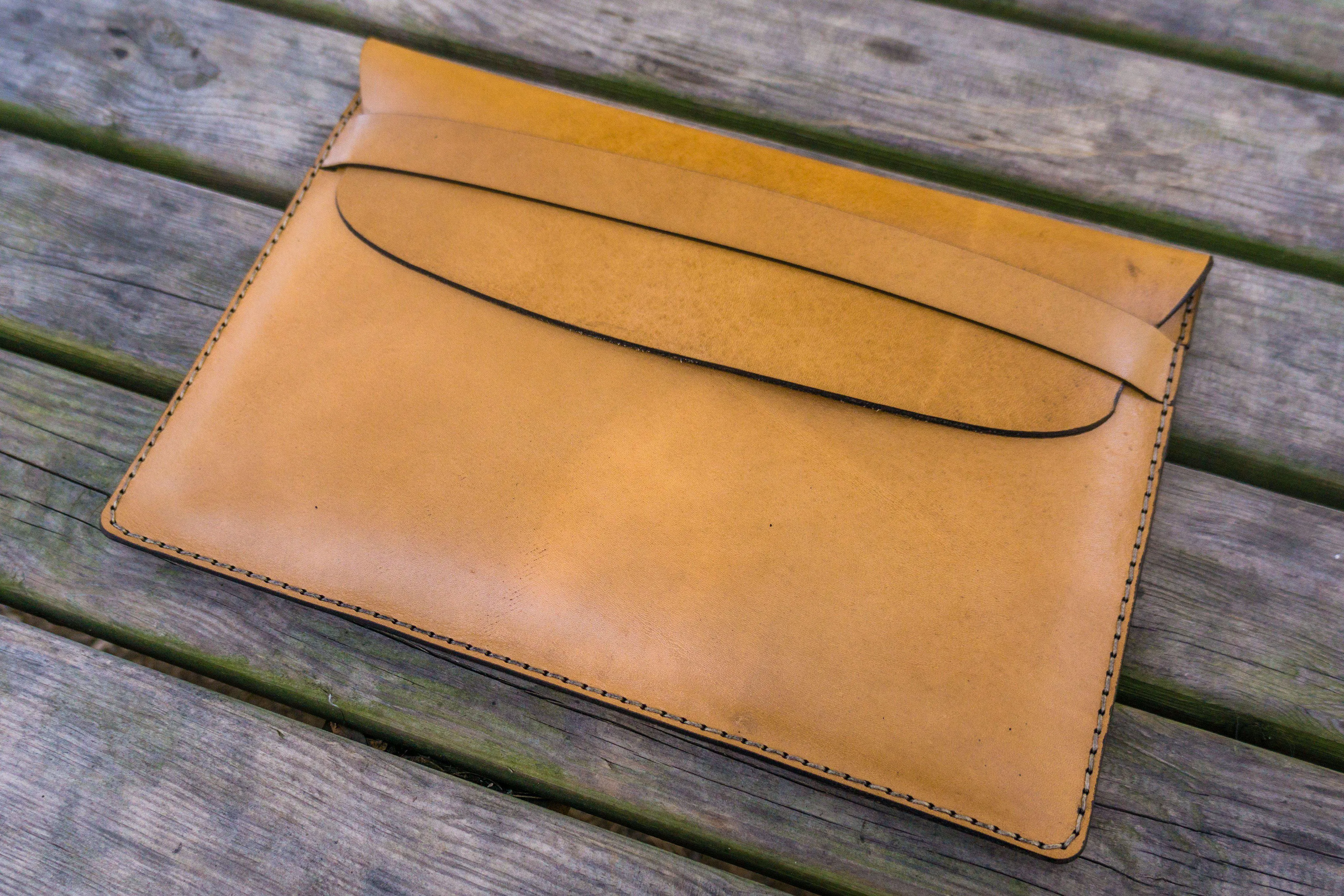 Personalized Leather MacBook Sleeves - Natural