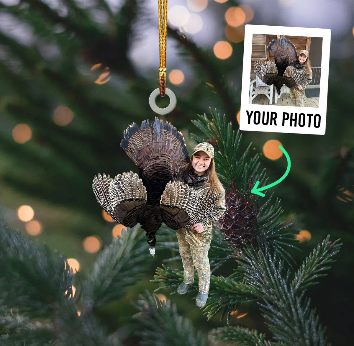 Personalized Photo Acrylic Ornament – Gift For Turkey Hunting Lover