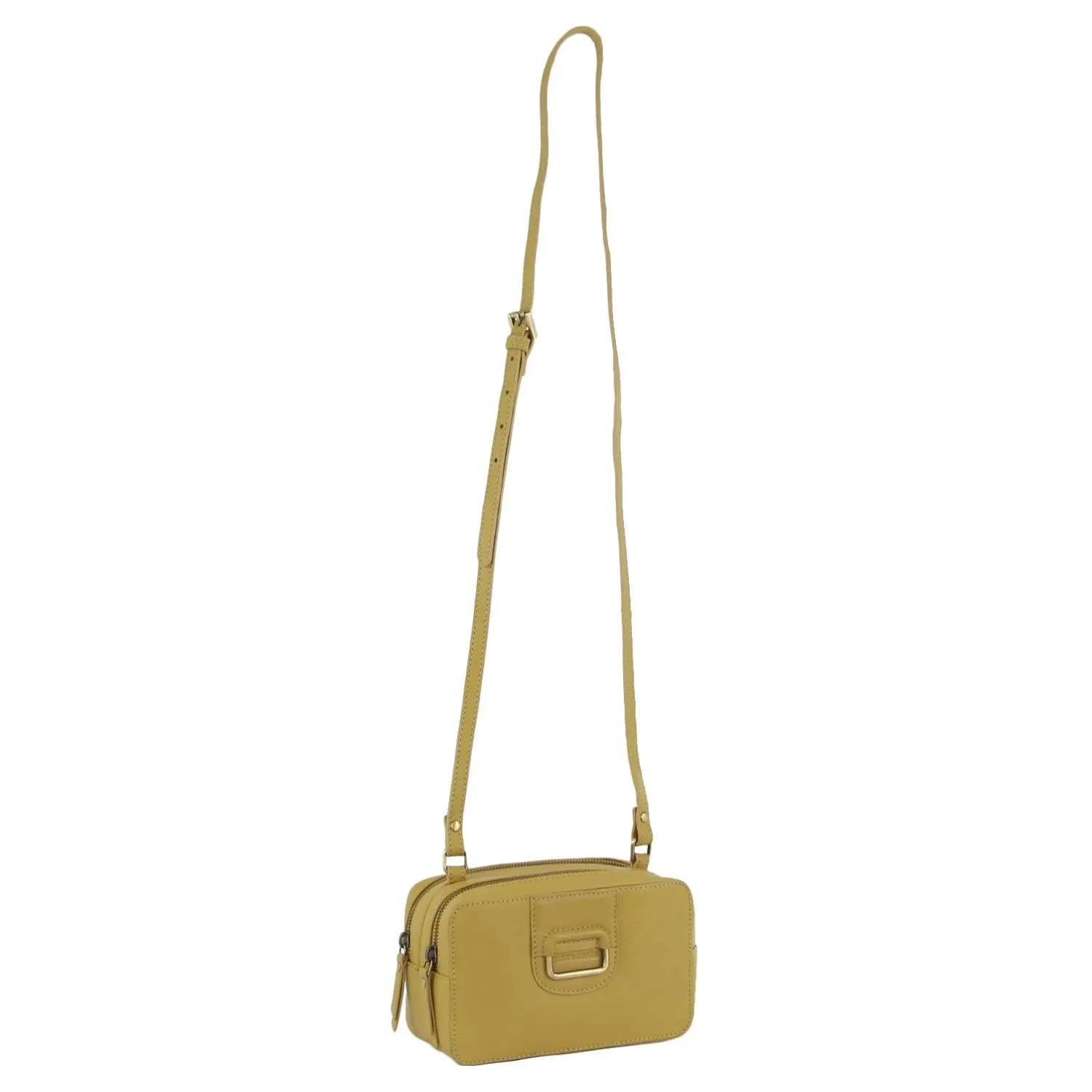 Pierre Cardin Ladies Leather Crossbody Bag/Clutch - Yellow