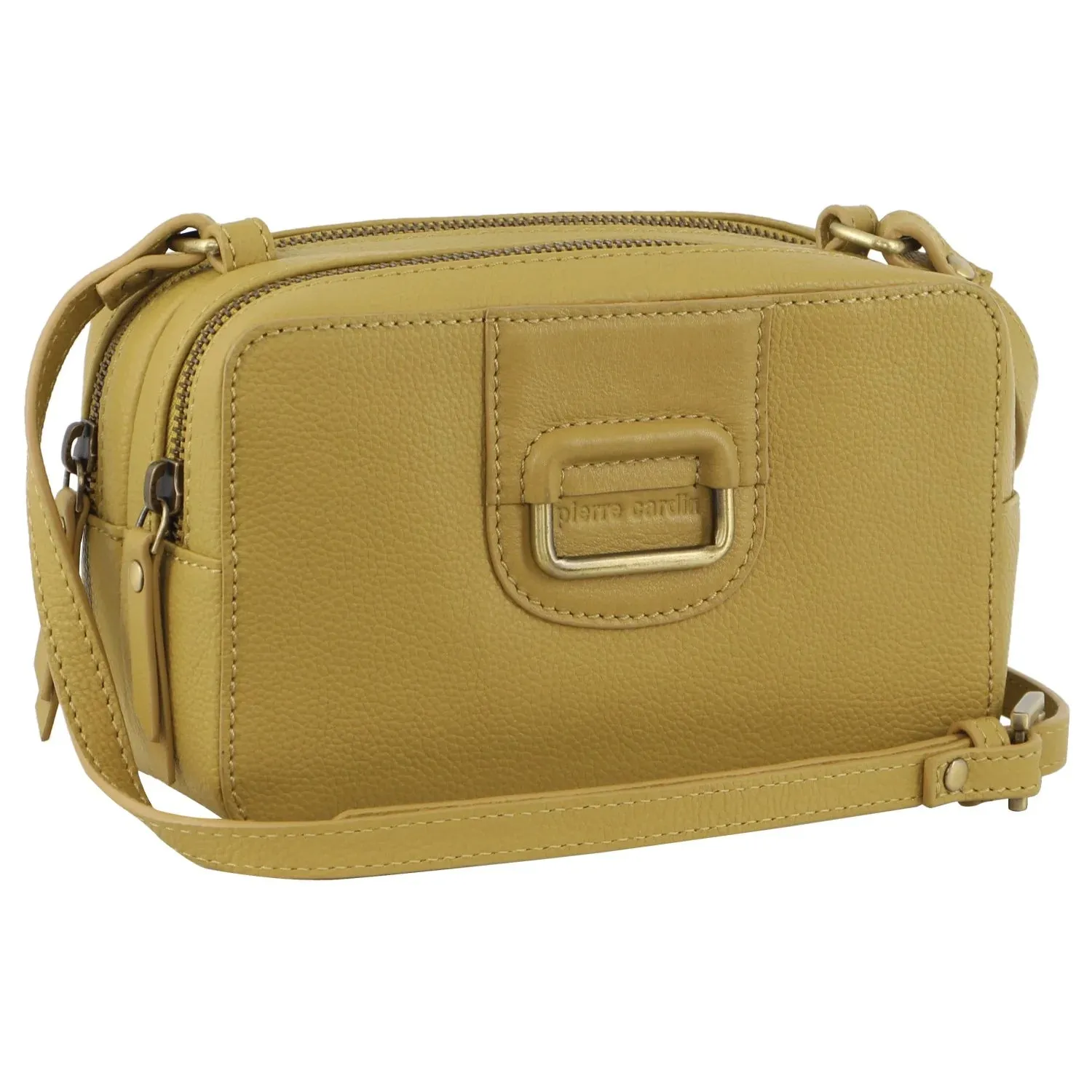 Pierre Cardin Ladies Leather Crossbody Bag/Clutch - Yellow