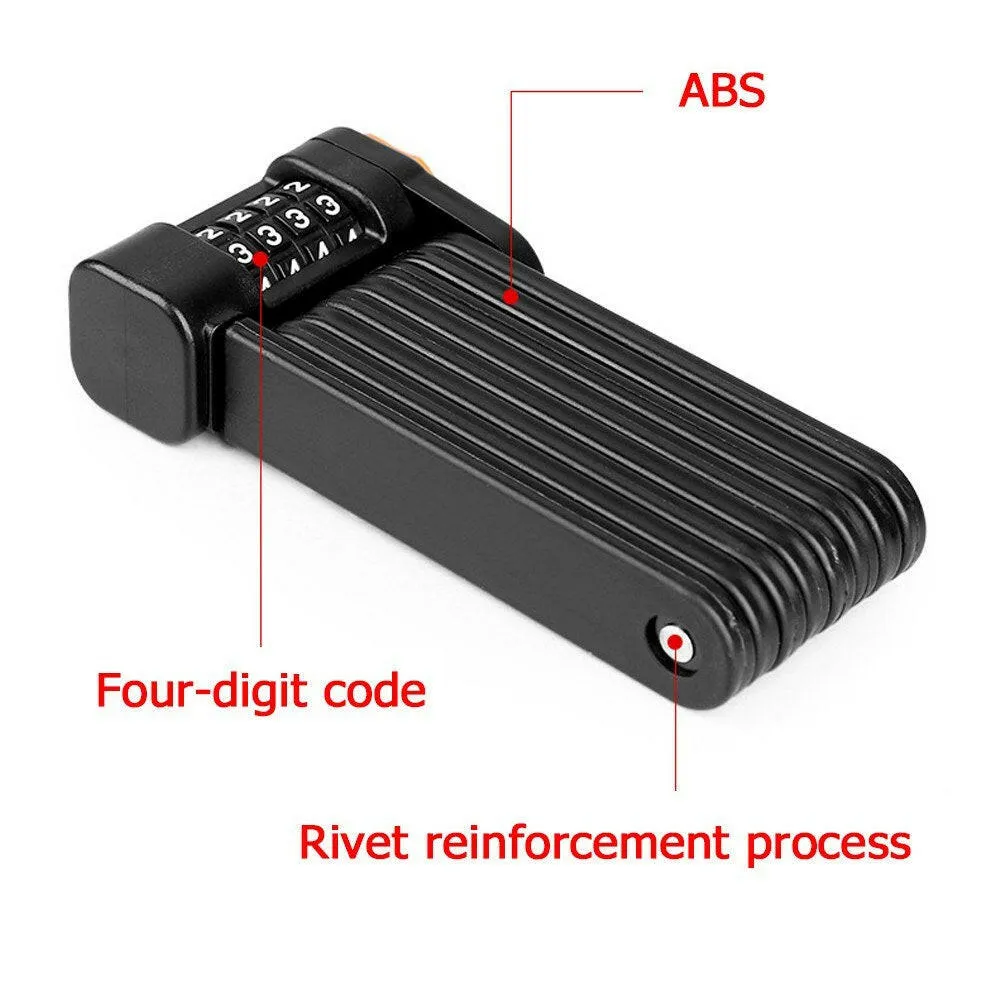 Portable Bike Folding Password Lock Safety Anti-theft Alloy Steel Bicycles 4 Dial Digital Secret Code Combination Locks