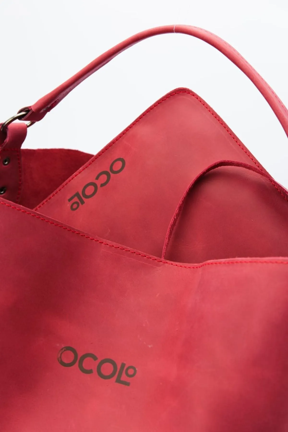 Red Tote Leather Bag