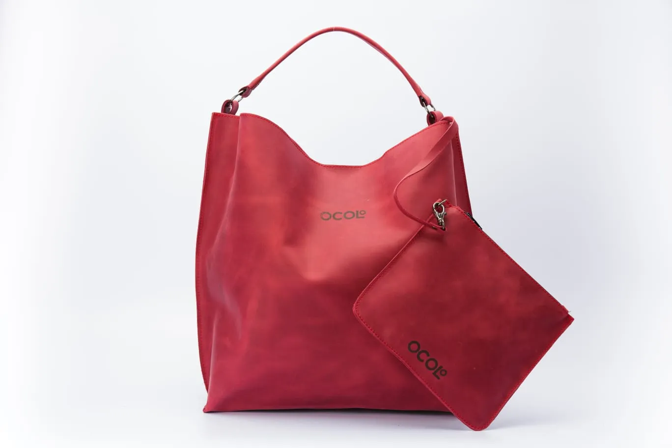 Red Tote Leather Bag