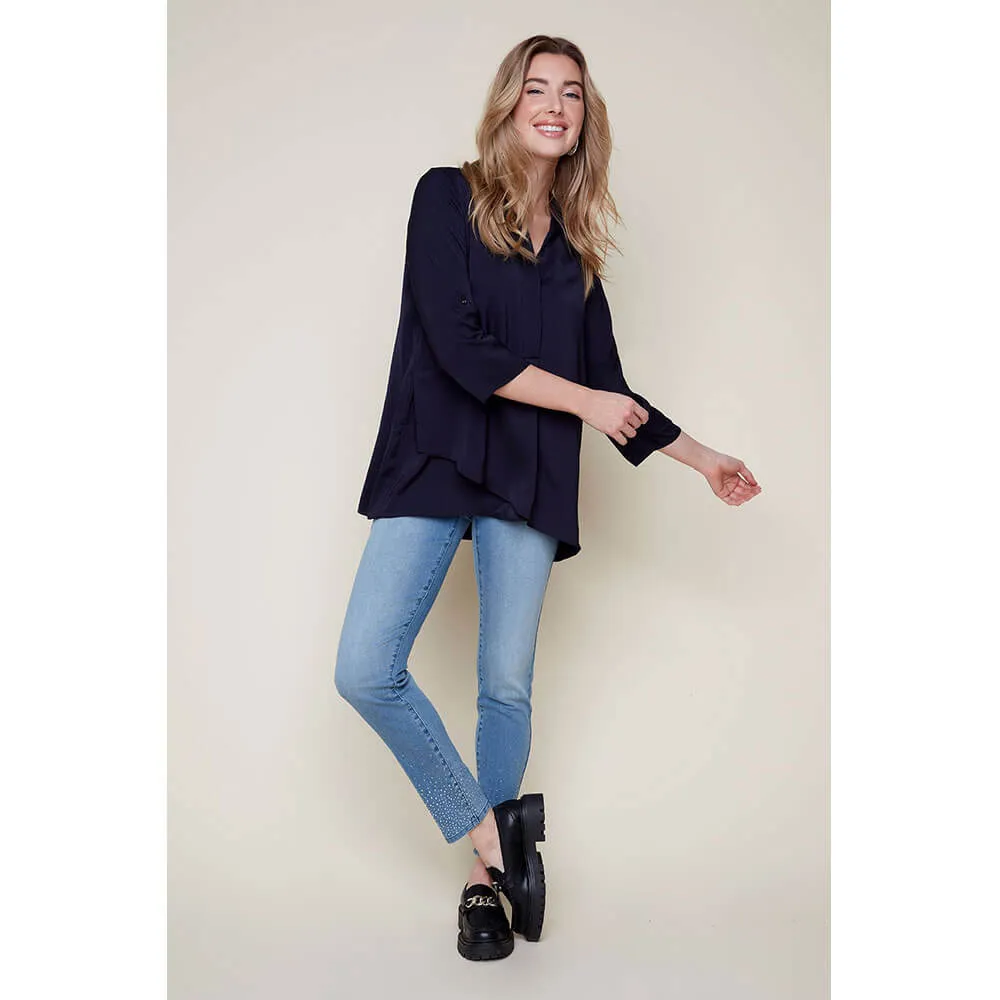 Renuar Long Sleeve Airflow Blouse - New Midnight