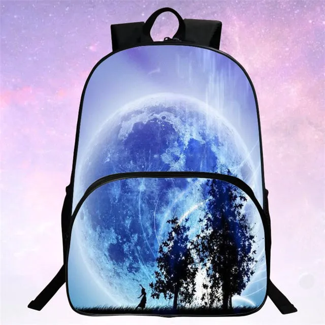 RUNNINGTIGER Children School Bags Galaxy / Universe / Space 24 Colors Printing Backpack For Teeange Girls Boys Star Schoolbags